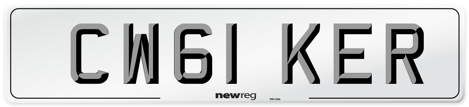 CW61 KER Number Plate from New Reg